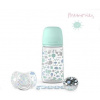 SUAVINEX | SADA FĽAŠA 270ml + cumlík fyziologický 0/6m + klip MEMORIES - modrý