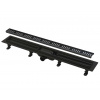 Alca Odtokové žľaby Sprchový žľab Simple 65 cm, s okrajom pre perforovaný rošt, vrátane roštu, čierna mat APZ10BLACK-650M