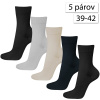 Happy Feet 0093 Pánske ponožky 39-42, 2x čierna, modrá, piesková, šedá, 5ks