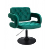 LuxuryForm DESIGN Kozmetické kreslo ADRIA VELUR na čiernom tanieri - zelené