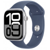 Apple Watch Series 10 46 mm strieborný hliník s denimovým športovým remienkom M/L MWWM3QC/A