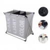 Kôš na pranie sladací vodeodolný 3-dielny 130L sivý
