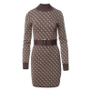 Dámske Šaty GUESS LISE 4G LS BELTED DRESS SWTR W4BK43Z37K0-FN0T – Hnedá