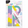 Geometrický set puzzle 4 prvky 20 cm KIDEA kružidlo trojuholník uhlomer