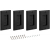 kwmobile Flush Brush Wall Plate - 4x Single Gang Flush Wall Mounted Brush Faceplate kryt Outlets, Tidy Up Wires - American Sockets - černá