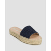 Dámske šľapky Manebi Raffia Stripes Double Sole Slides Tmavo Modré