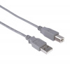 Kabel PremiumCord USB 2.0 A-B pro tiskárny 5m, šedý