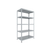 Skrutkovaný regál do dielne Biedrax 75 x 100 x 150 cm, svetlošedý, 5 políc, nosnosť 150 kg na policu