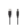 Kábel 1x USB 2.0 A konektor - 1x USB 2.0 B zdierka 3m NEDIS