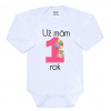 Body s potlačou New Baby Už mám 1 rok ružové 80 (9-12m)