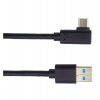 PremiumCord Kabel USB typ C/M zahnutý konektor 90° - USB 3.0 A/M, 50cm (ku31cz05bk)