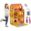 Ekologický domček pre bábiky Funfit Kids 90 cm (VEĽKÝ DREVENÝ BÁBIK + NÁBYTOK + LED + BAZÉN)
