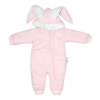 Baby Nellys Menčestrová kombinézka /overal s kožušinkou Cute Bunny - ružová, veľ. 68/74 68/74 (6-9m)