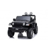 Beneo Elektrické autíčko Jeep Wrangler dvojmiestne kožené sedadlá Rádio s Bluetooth prehrávačom SD/USB vstup Pohon 4x4 12V10Ah Batéria EVA kolesá Odpružené nápravy 24 GHz čierna