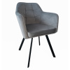 Kreslo látka zamat sivá/čierna, ZERON NEW