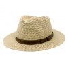 Fiebig - Headwear since 1903 Nekrčivý béžový letný klobúk – celulóza s koženým pásikom | Carlsbad Hat Veľkosť: 60 cm