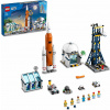 LEGO Stavebnica LEGO City Kozmodróm 60351 pre deti od 7 rokov; vesmírny model s raketoplánom, štartovacou plochou, observatóriom, riadiacim stČervenáiskom, planetárnym modulom, servisným vozidlom, met