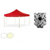 Nožnicový párty stan 3x3x3 m TENTino BIG HEXAGON EXTREME Farba opláštenia: 1A - BIELA