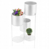 Stojan na kvety - Kvetinový stojaci biela 3 hrnca 3 úrovne (Stojan na kvety - Kvetinový stojaci biela 3 hrnca 3 úrovne)