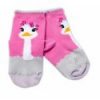 Baby Nellys Bavlnené ponožky Pštros - tmavo růžové, veľ. 15-16 cm