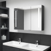 LED kúpeľňová zrkadlová skrinka 89x14x62 cm žiarivá čierna-ForU-326526