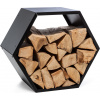 Blumfeldt Hexawood Black, stojan na drevo, šesťuholníkový tvar, 50,2 × 58 × 32 cm