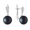 Gaura Pearls Stříbrné náušnice s černou říční perlou Eleanor, stříbro 925/1000 SK21362EL/B Černá