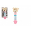 Teddies Pískátko/hryzátko medveď plyš 23cm béžovej na karte v sáčku 0+