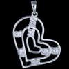 Silver.ag Prívesok strieborný, CZ, srdcia P0889