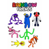 Výtlač na tortu cukrová hmota RAINBOW FRIENDS
