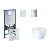 Grohe Rapid SLX Set predstenovej inštalácie, klozetu, dosky SoftClose a tlačidla Skate Cosmopolitan, chróm SANI11BB2107-GR