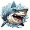 CUKROVÁ TLAČ jedlý obrázok na tortu Cukrová hmota Ryby Rybár Žralok Shark #1
