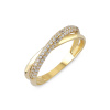 Lillian Vassago Zlatý prsteň s tromi radmi zirkónov LLV06-GR044 Veľkosť prsteňov: 59