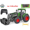 Kids Globe Farming R/C traktor zelený 27cm s nakladačom na batérie so svetlom