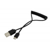 Kábel USB 2.0 kabel, USB A(M) - microUSB B(M), kroucený, 1m, černý