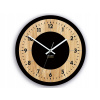 Moderné nástenné hodiny s čiernym stredom a dubovým okrajom – tichý chod 33,5 cm