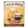 Clayre & Eef Žltá antik nástenná kovová ceduľa Cold Beer - 20*1*25 cm - Clayre & Eef