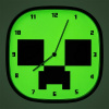 Minecraft Creeper Glow In The Dark Wall Clock with set of stickers