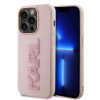 Karl Lagerfeld 3D Rubber Glitter Logo Karl Zadní Kryt pre iPhone 15 Pro Max Pink