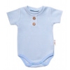 Baby Nellys Dojčenské rebrované body s gombíkmi kr. rukáv, Boy - sv. modré, veľ. 68 74 (6-9m)