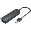 USB Hub Vention 3-Port USB 3.0 Hub with Gigabit Ethernet Adapter 0.15 Black (CHNBB)