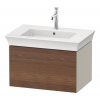 DURAVIT White Tulip závesná skrinka pod umývadlo, 1 zásuvka, 684 x 458 x 410 mm, americký orech masív/taupe matná, WT424107760