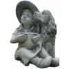 Záhradná figúrka - Záhradná postava Girl figure so psom (Kvetináč, záhradná figúrka dievčatka so psíkom)