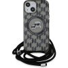 Karl Lagerfeld IML Monogram Crossbody K&CH Heads MagSafe Zadní Kryt pro iPhone 15 Black KLHMP15SHCKCKLCK