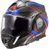 LS2 Helmets LS2 FF901 Advant X Carbon Future II flip-up prilba, biela/modrá/červená, XS (53/54)