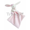 Plyšový zajačik na maznanie Bunny Flower Box Doudou et Compagnie v darčekovom balení ružový 10 cm od 0 mes DC3337