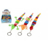 Prívesok na kľúče jašterica had chameleón plast 28cm na batérie so svetlom mix farieb