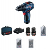Bosch GSR 12V-30 (2 x 2.0 Ah + Nabíječka & taška s příslušenstvím) 06019G9001