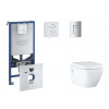 Grohe Rapid SLX Set predstenovej inštalácie, klozetu, dosky SoftClose a tlačidla Skate Cosmopolitan, matný chróm SANI11BB2108-GR
