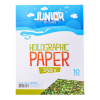 JUNIOR-ST Dekoračný papier A4 Holografický zelený 250 g, sada 10 ks